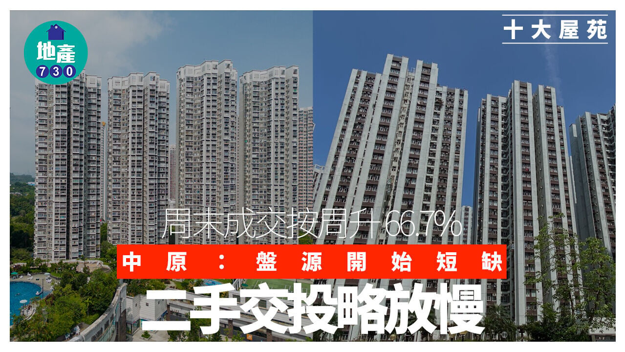 十大屋苑｜周末成交按周升66.7% 中原：盤源開始短缺 二手交投略放慢