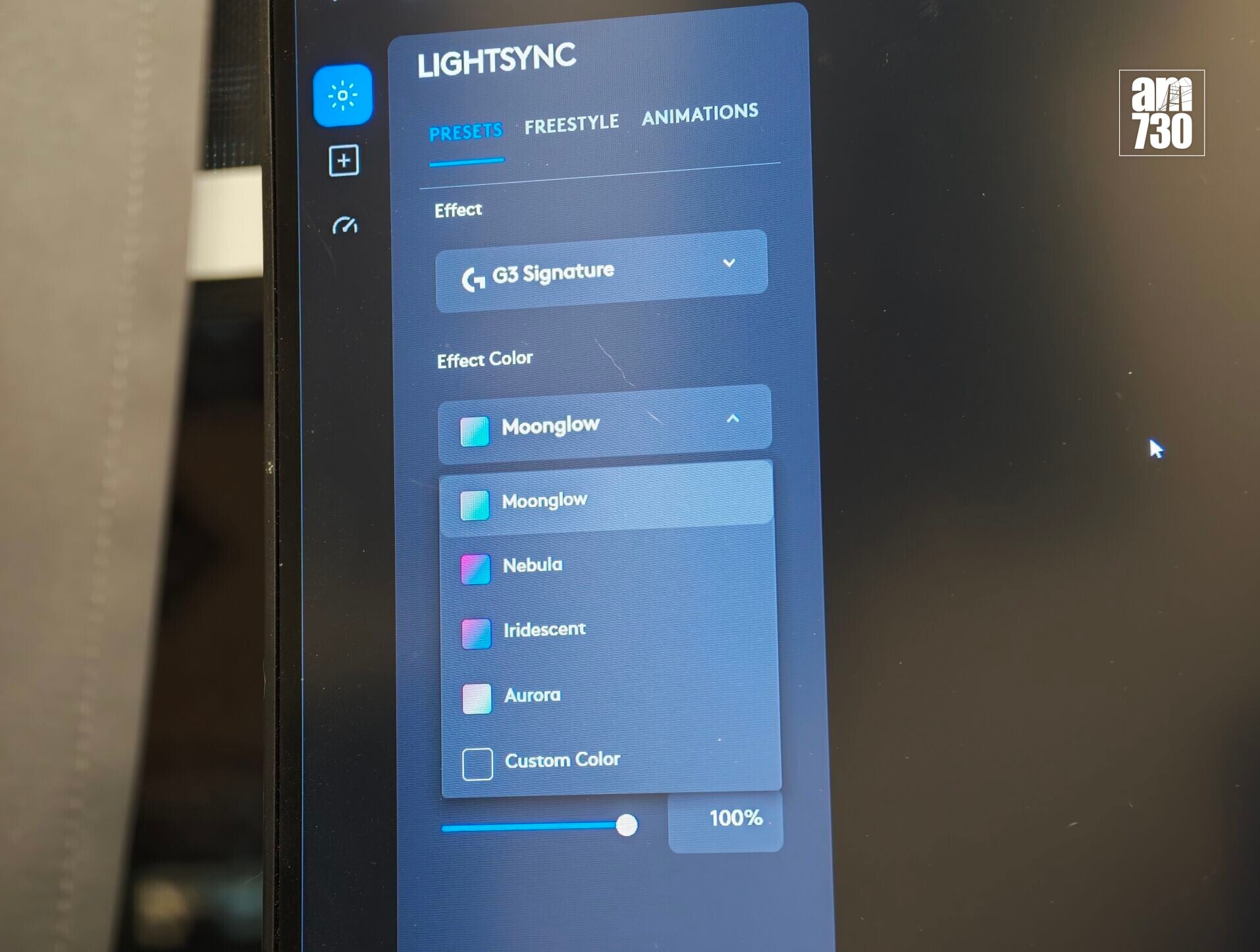 Logitech G316 X燈效選擇極多。