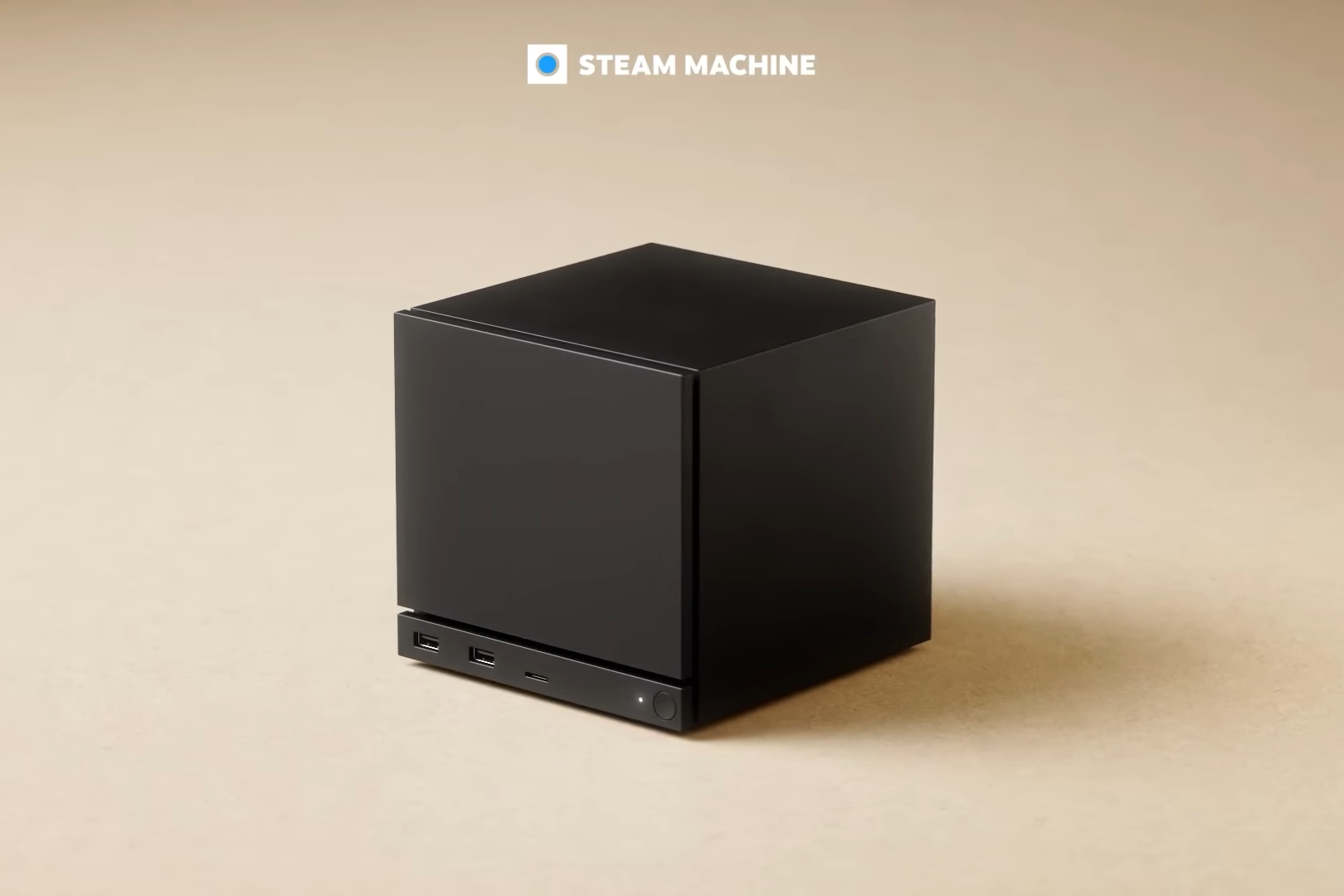 Steam Machine立方體主機約6吋大小。