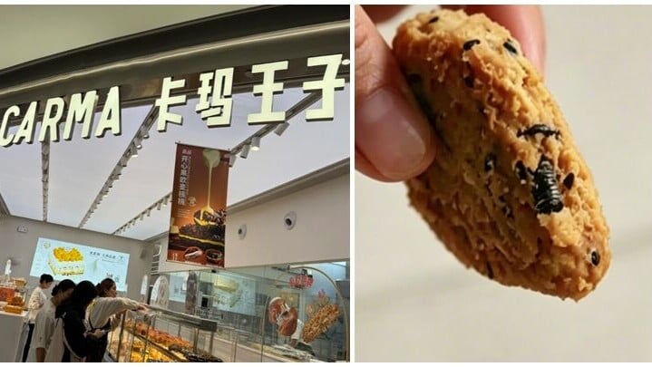 深圳網紅連鎖烘焙店「卡瑪王子」一名女顧客進食合桃酥期間，發現一顆約2厘米長、已生鏽的工業金屬螺絲完整「內嵌」在餅身中央。(《第一現場》)