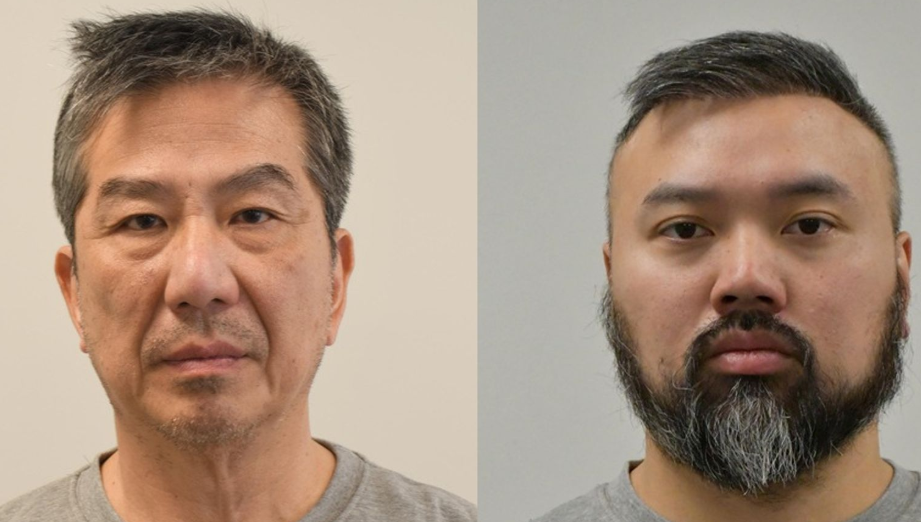 香港駐倫敦經貿辦行政經理袁松彪(左),及英國邊防入境人員衞志樑(右),被指協助外國機構收集情報,早前被裁定違反英國國安法罪成