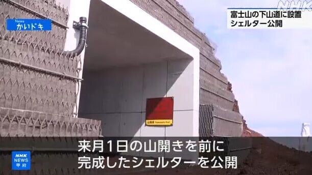 富士山火山爆發避難設施