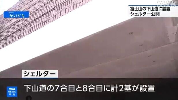 富士山火山爆發避難設施