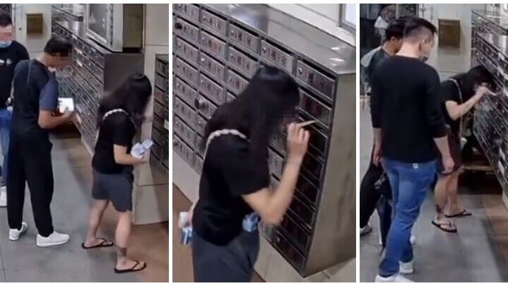 2男1女於上周五端午節早上約9時，在恆威工業中心B1座大堂的信箱懷疑偷信。片段顯示，女子純熟地用筷子伸入信箱夾出多封信件，交同黨檢視並拆開信件後，部份放回信箱，部份袋走，警方接報正展開調查。(Threads)