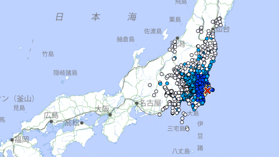日本氣象廳於今日（6月26日）香港時間上午11時46分，測定千葉縣北東部發生5.8級地震。