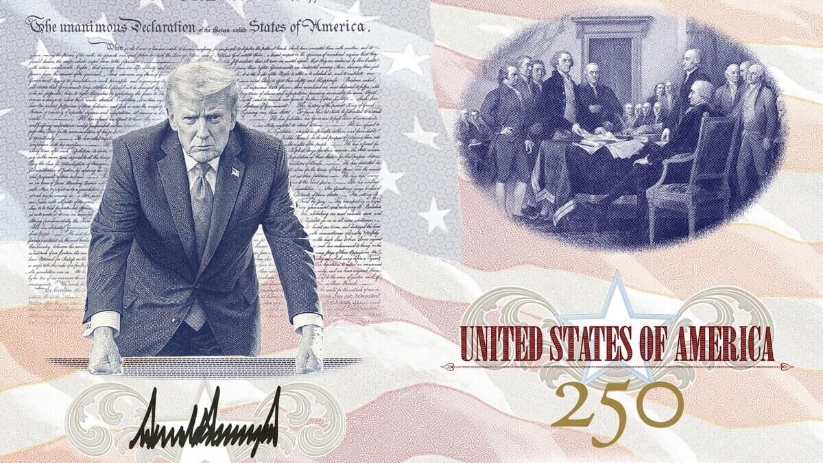 特朗普公布「美國250周年紀念護照」設計圖。（圖／翻攝自Truth Social@realDonaldTrump）