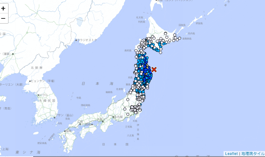 日本岩手近海今晨規模6.1地震。（圖／翻攝日本氣象廳）