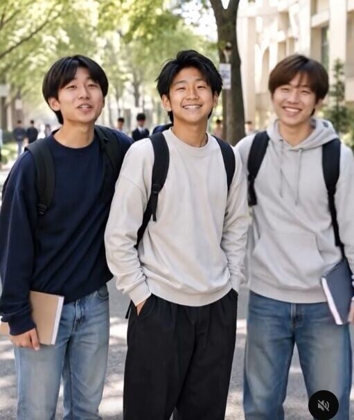網民為男孩依照人生不同階段製作短片。(Threads)