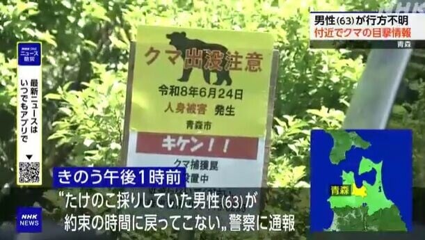 日本青森縣熊出沒