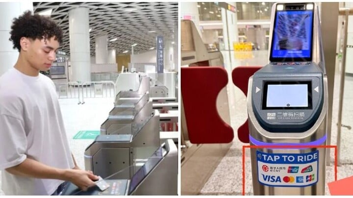 電子支付公司Visa宣布，旗下Tap to Ride「一拍即付」服務即日起在深圳地鐵啟動試行。(微博圖片)
