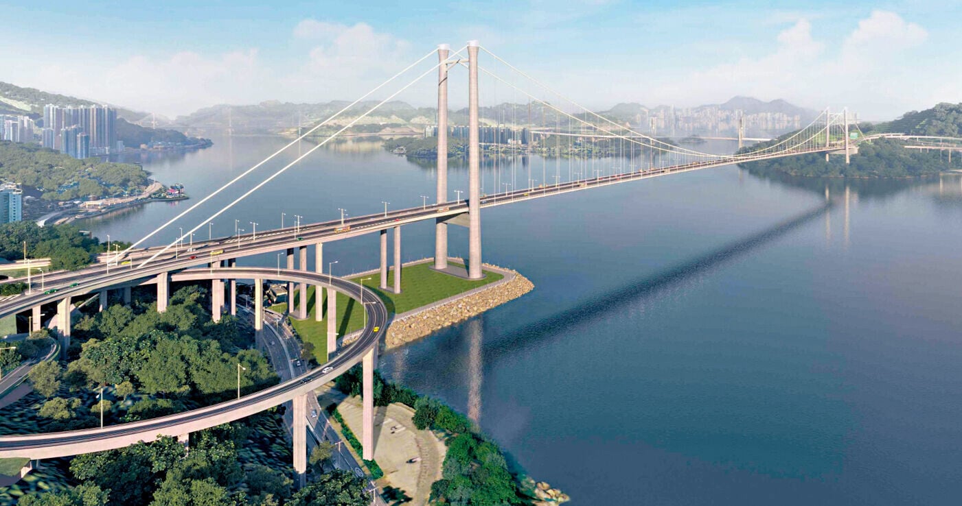 青龍大橋是全港首條雙程四線跨海大橋。