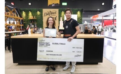 Kerry亞太、中東及非洲區餐飲服務品牌總經理 Eloise Dubuisson， DaVinci Gourmet 咖啡師技藝大賽全球總冠軍Hasting Ng