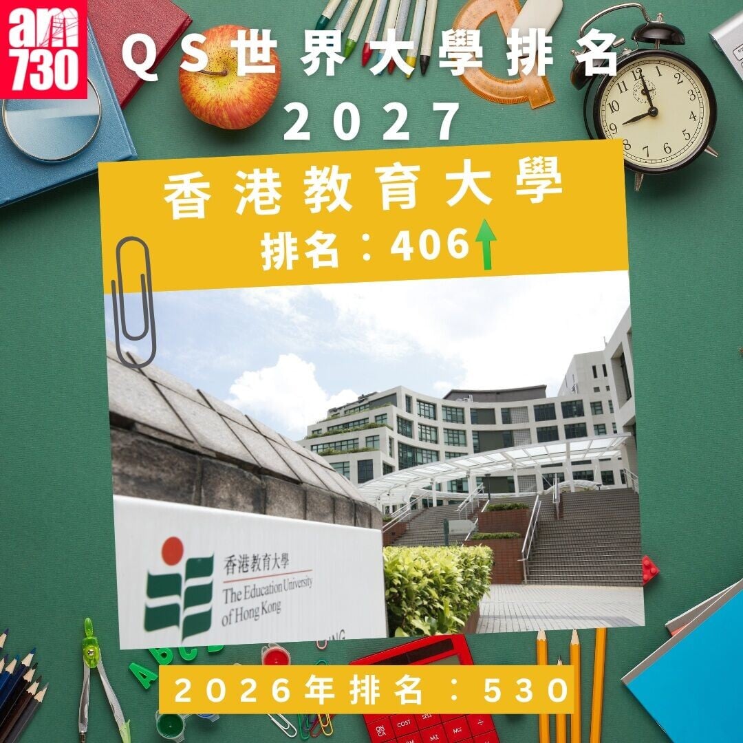 QS世界大學排名2027—香港院校/大學排名｜香港教育大學（am730製圖）