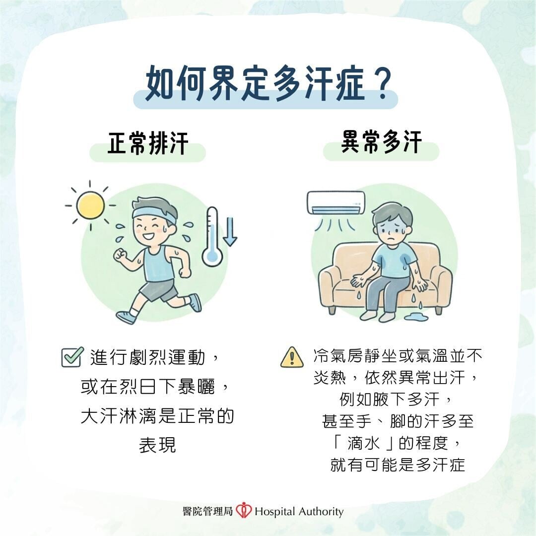 如何界定多汗症？（醫院管理局）