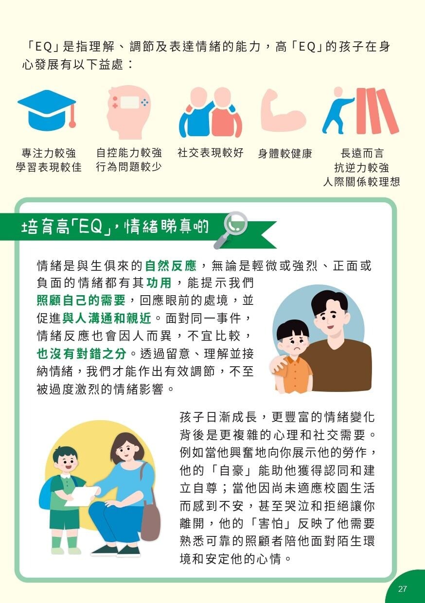 培育高EQ孩子 為學前兒童情緒導航小錦囊(衝生署)