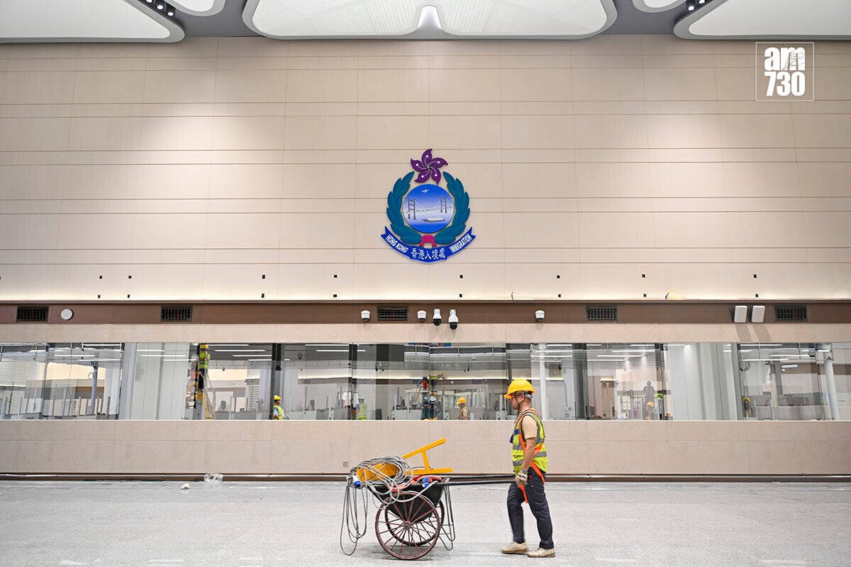 新皇崗口岸7月下旬成立港方口岸區前的工程進度,圖為港方口岸區。(資料圖片/中新社)