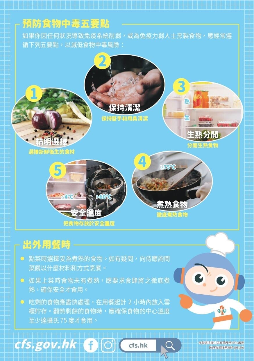 生冷食物要留神,預防食物中毒五要點