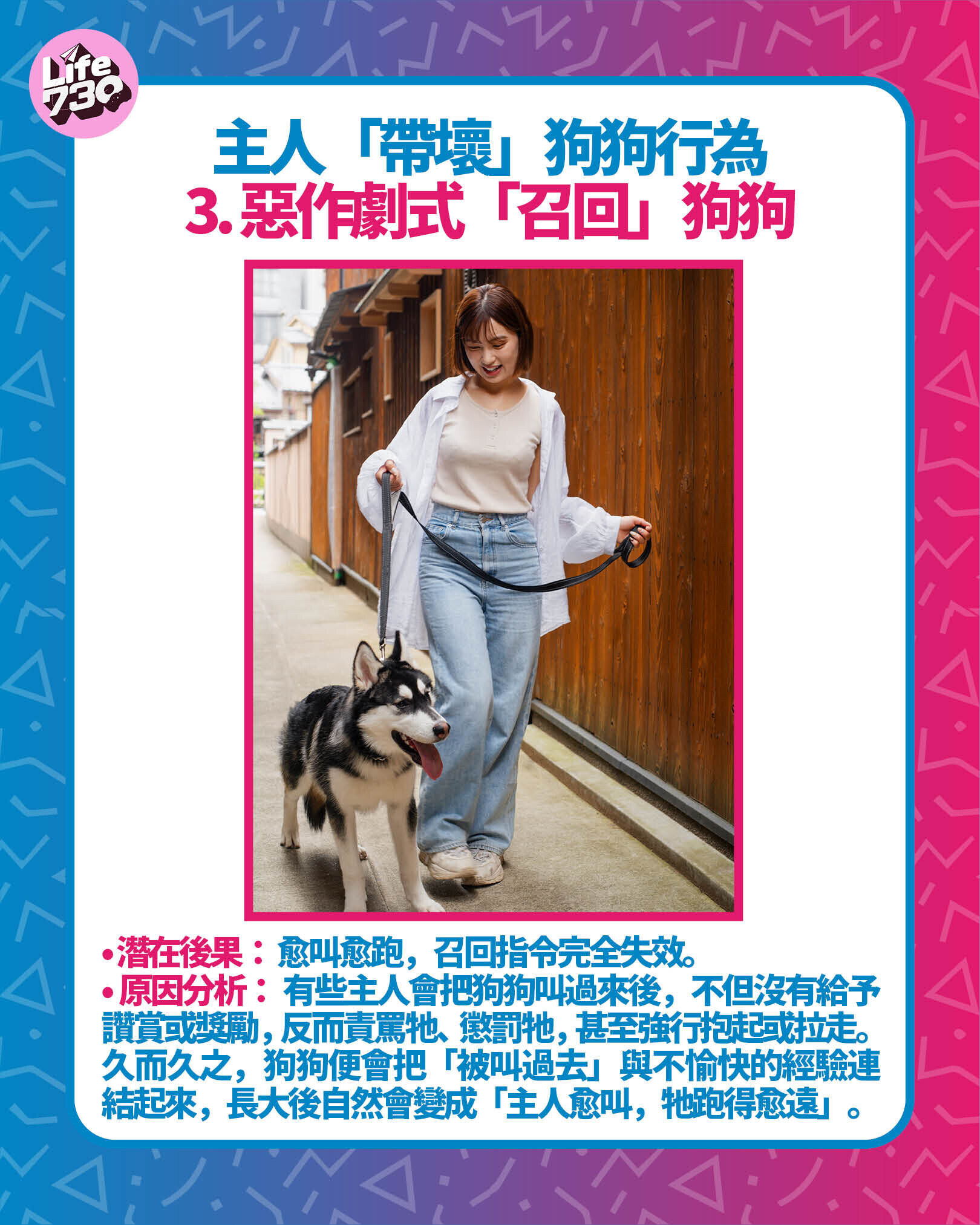 主人「帶壞」狗狗行為3. 惡作劇式「召回」狗狗