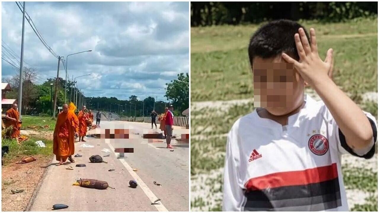 泰國11歲男童開車撞朝聖僧侶，釀8死20傷。