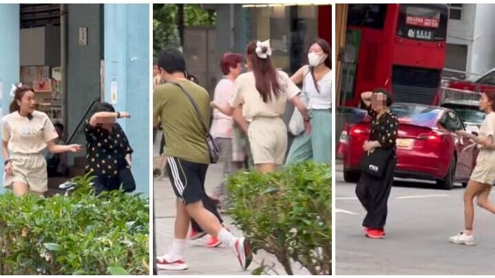 一名身穿短褲的女子在葵涌葵興邨邨口追着一名中年女子，另有一名男子手持攝錄機，以及有另一名身穿白色背心、戴口罩的女子手持手機拍攝。不少網民認出短褲女是《東張西望》女主持黎寬怡(Facebook群組「荃灣 大窩口邨 葵涌邨」)