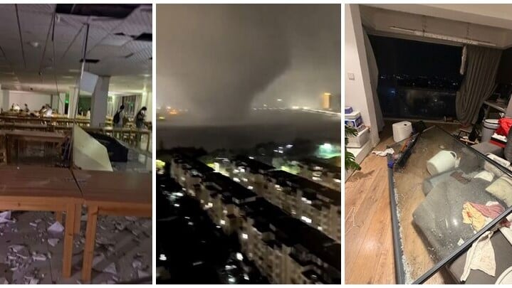 湖北東部遭遇強對流天氣，黃岡市等部分地方出現龍捲風，造成破壞。