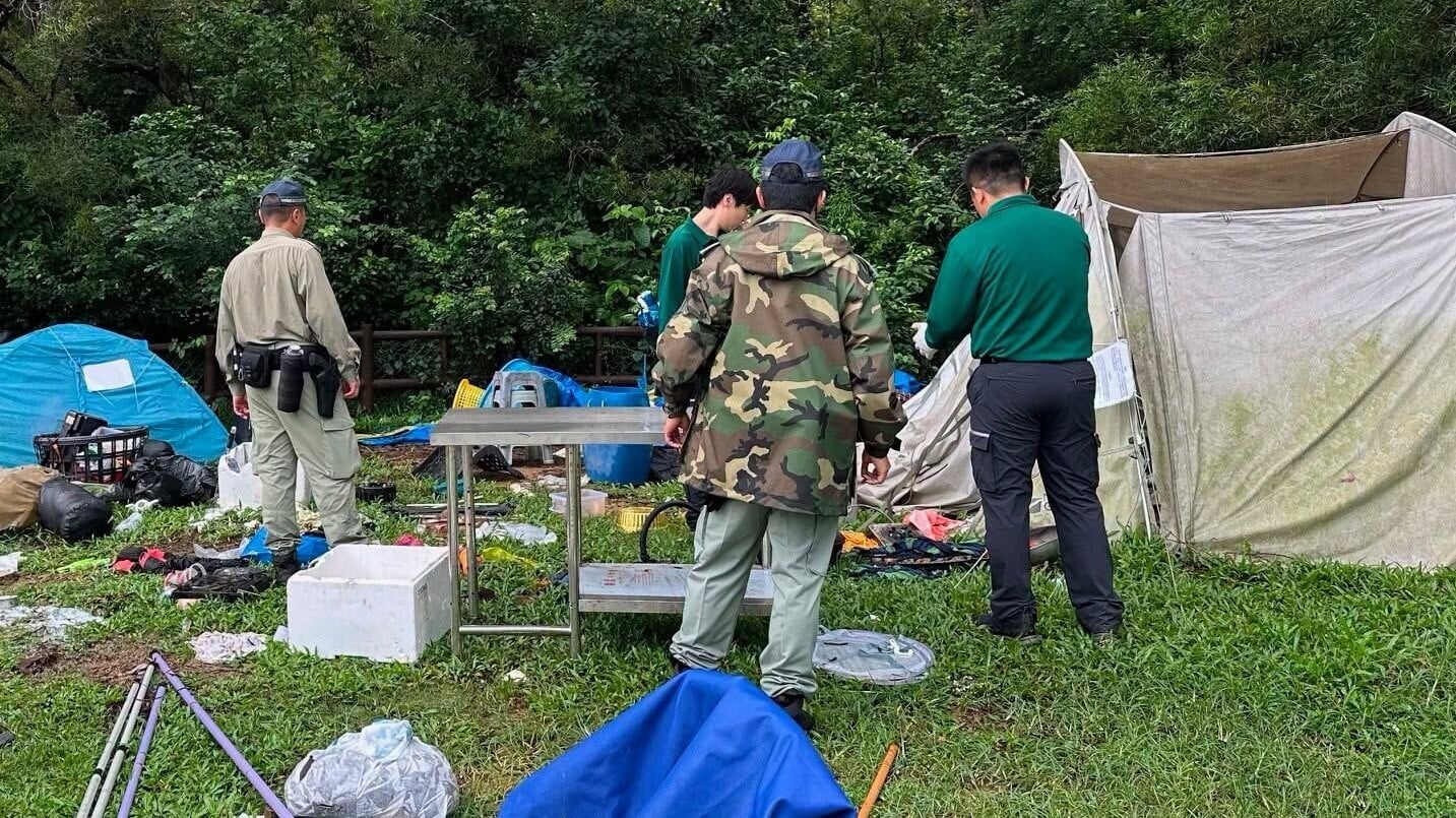 漁護署聯同警方巡查大灘和灣仔南營地　要求長時間佔用人士離開