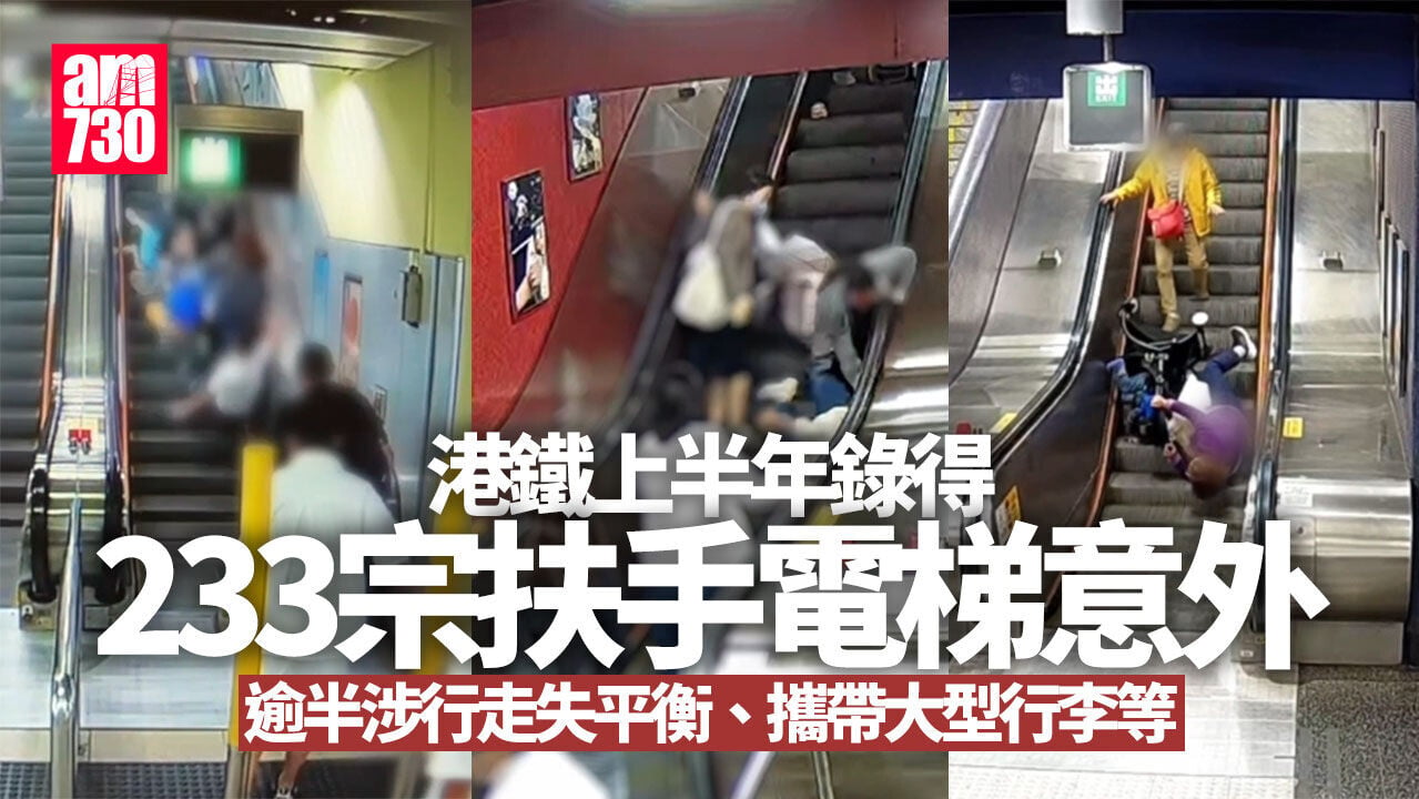 港鐵：上半年錄233宗扶手電梯意外　六成涉行走時失平衡等