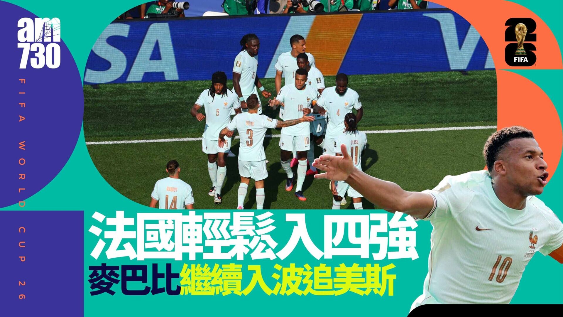 世界盃｜麥巴比十二碼宴客無阻晉級　法國兩球淨勝摩洛哥闖四強