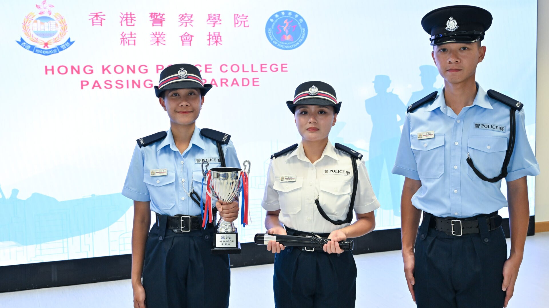 學警黎加華、見習督察鄺美琪及學警林禹軒。