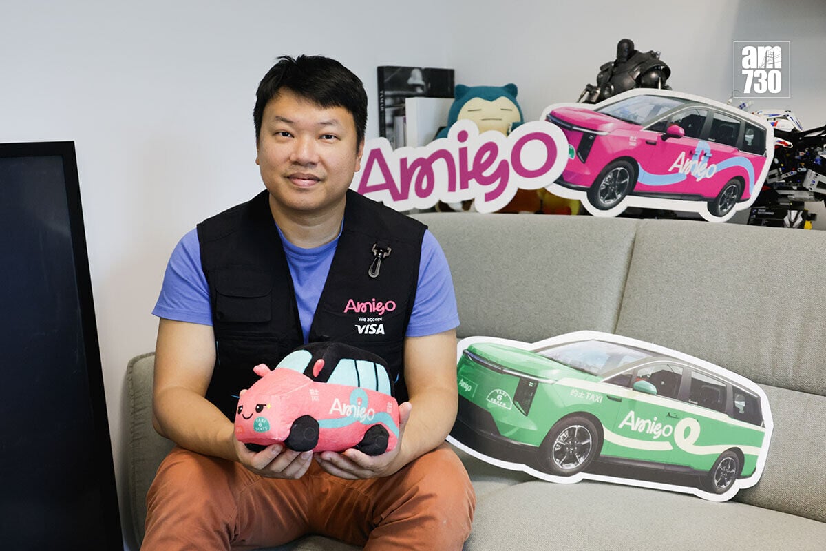 關俊文表示,感覺到建立Amigo品牌後愈來愈多人喜歡,「最重要係認得粉紅色、知道香港有粉紅色嘅的士。」(吳康琦攝)