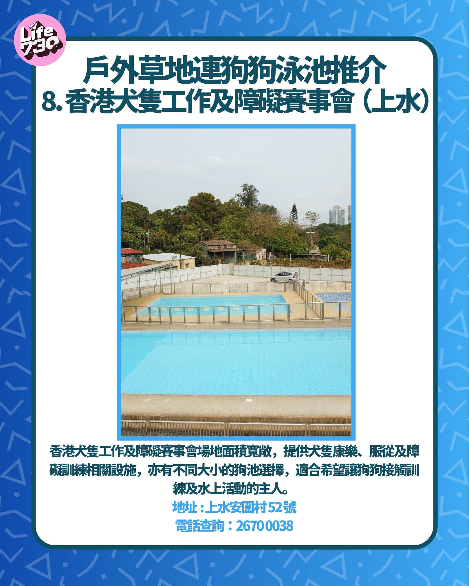 戶外草地連狗狗泳池推介 8. 香港犬隻工作及障礙賽事會(上水)