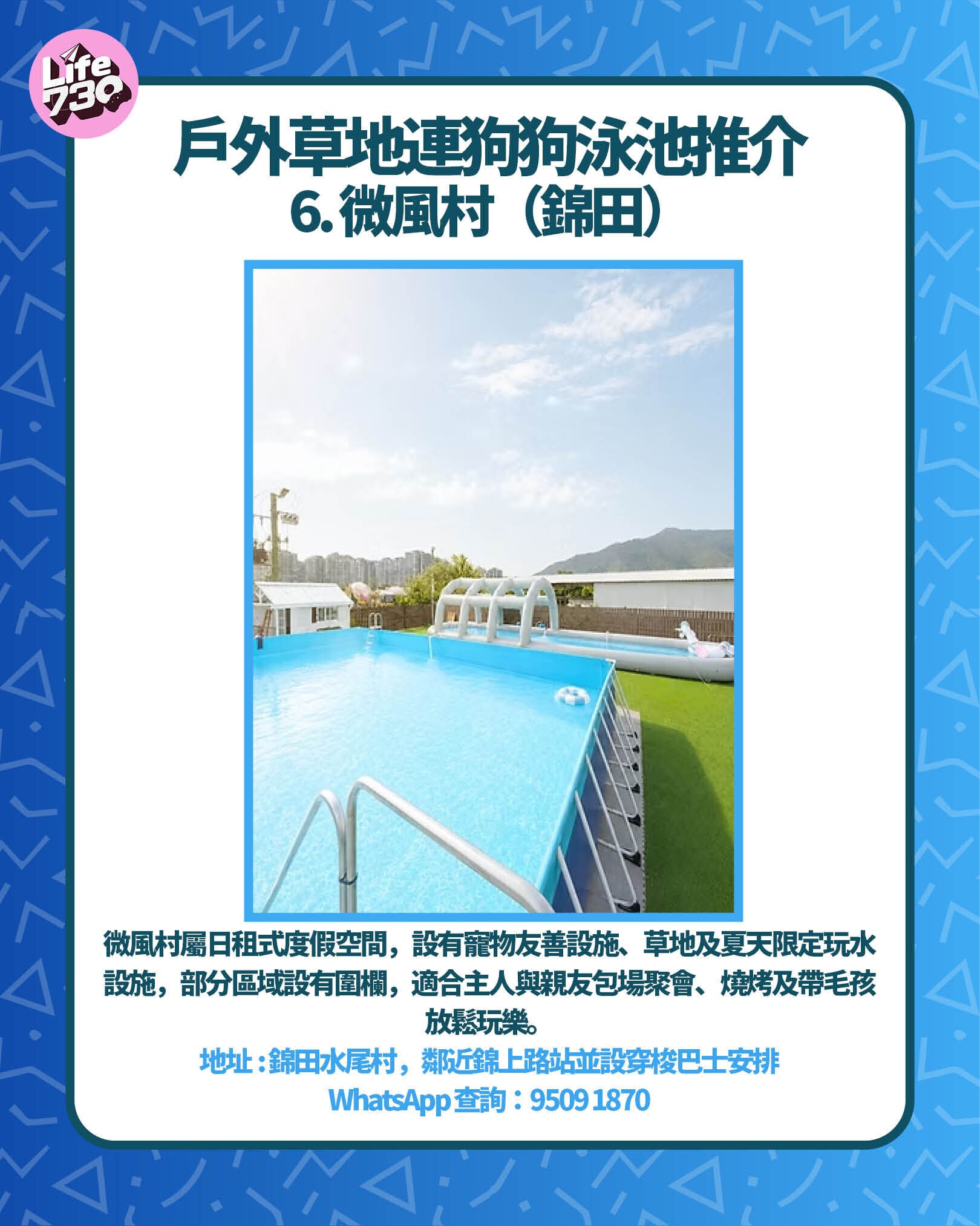 戶外草地連狗狗泳池推介 6. 微風村(錦田)