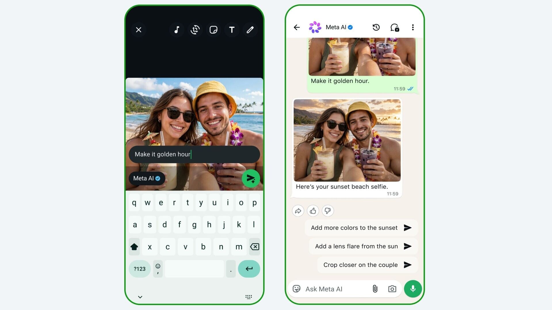 Meta AI的生成圖像更可在WhatsApp上使用。