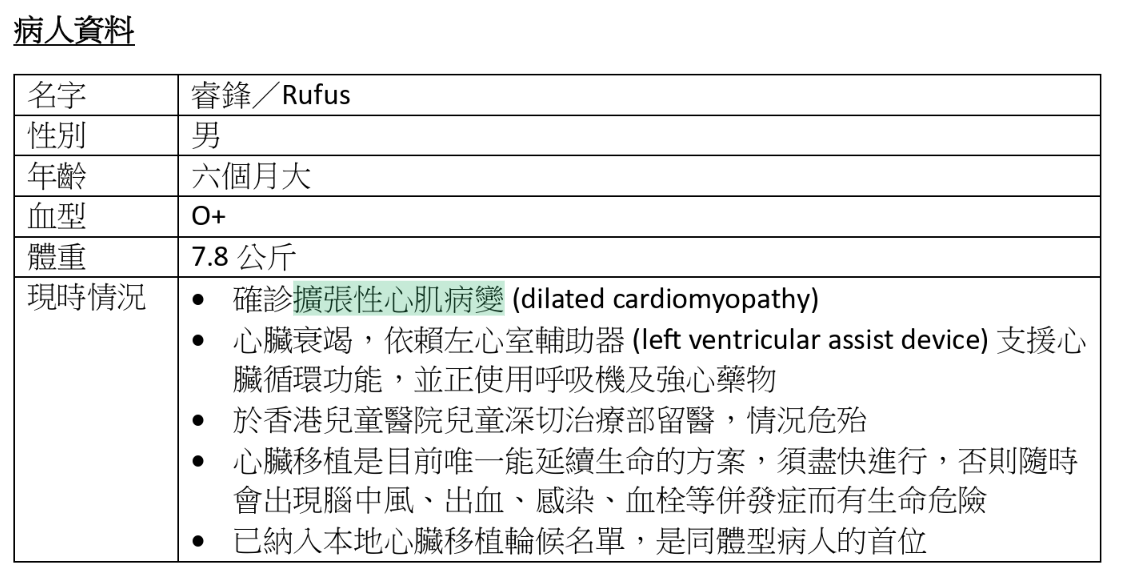 男嬰詳細資料。