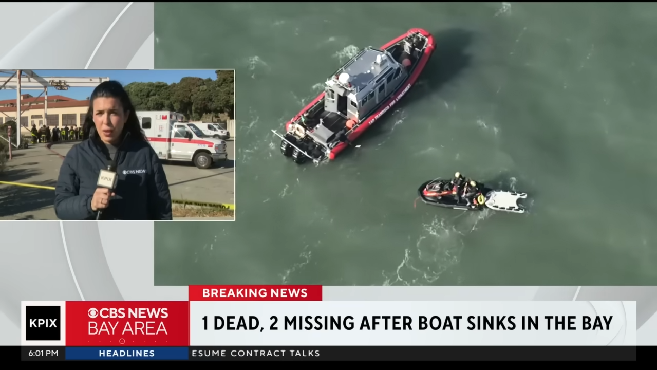 1 dead, 2 missing after boat sinks near Alcatraz in San Francisco Bay 1 19 screenshot