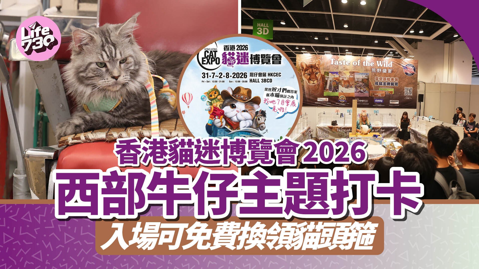 香港貓迷博覽會2026｜西部牛仔主題打卡　入場可免費換領貓頭箍