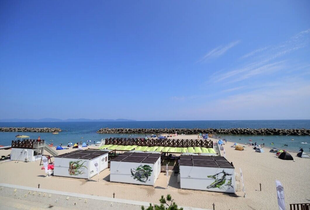 日本鳥取縣米子市皆生溫泉海遊海灘