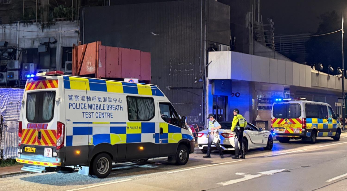 港島總區交通部執行及管制組人員於舉行世界盃期間展開一連串交通執法行動。(警方提供)