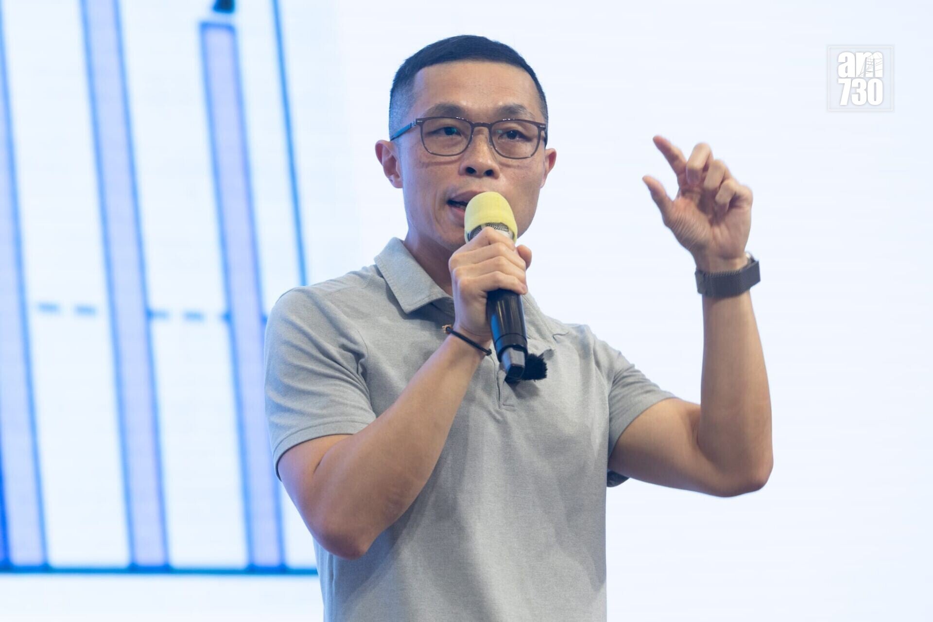 蔡嘉偉表示肺塵病屬不可逆轉病症。肺積塵互助會舉辦活動推廣職業病復康訊息。(蘇文傑攝)