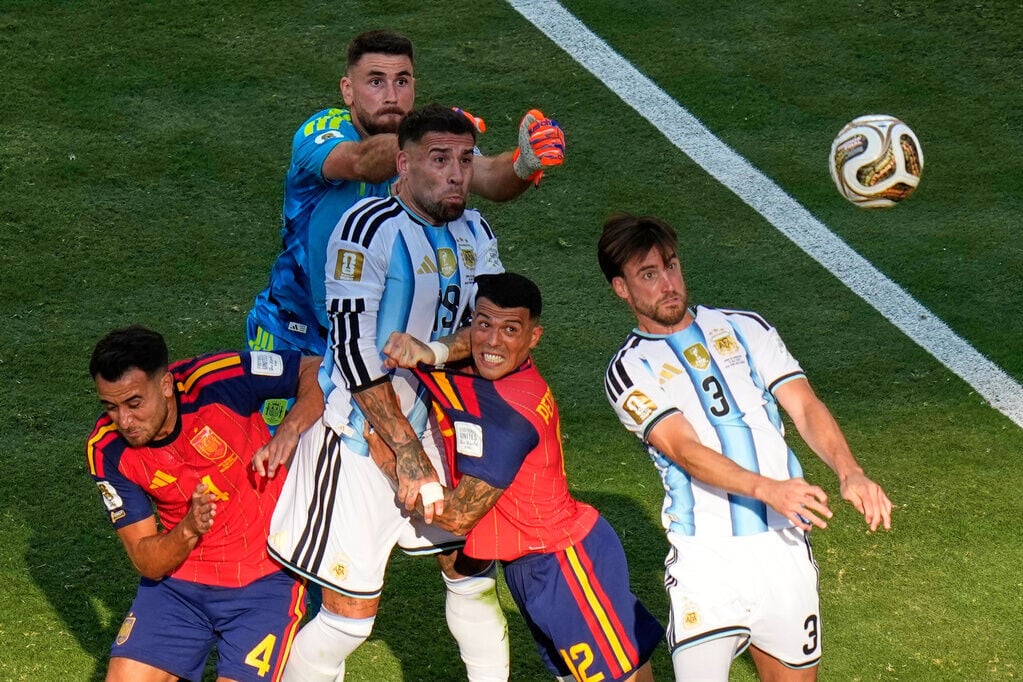 奧達文迪(Nicolas Otamendi)在2026世界盃為阿根廷後備上陣。(AP)