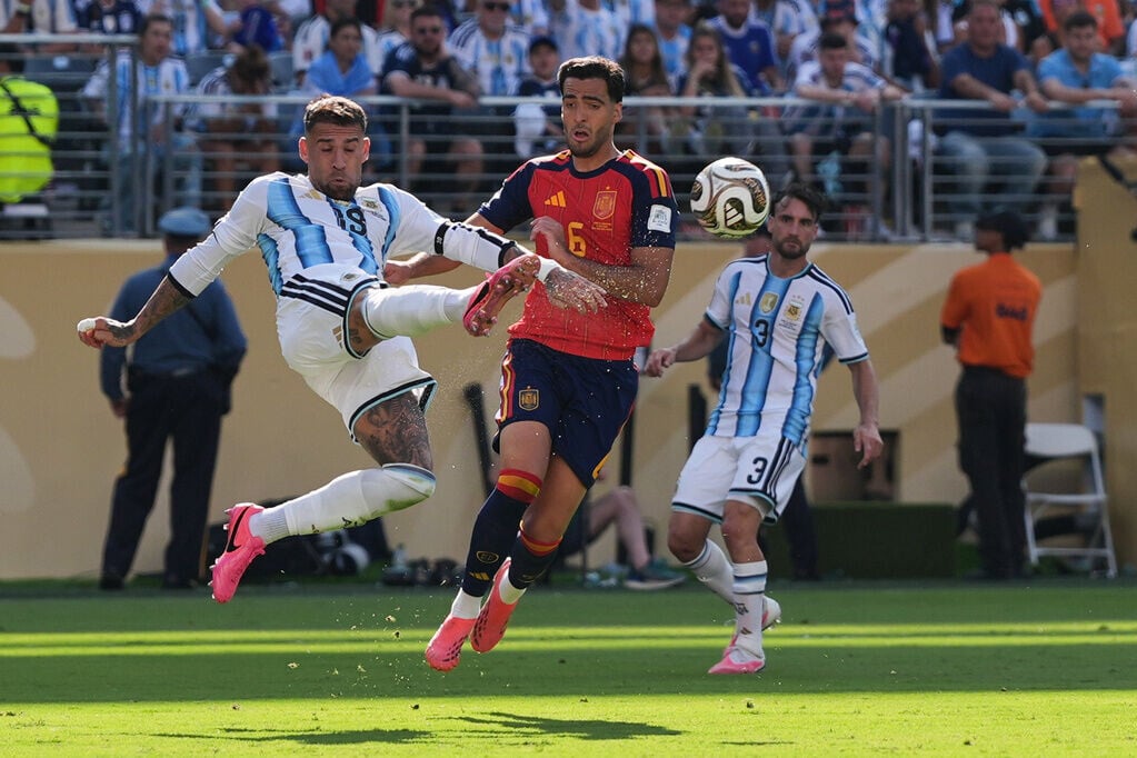 奧達文迪(Nicolas Otamendi)在2026世界盃為阿根廷後備上陣。(AP)