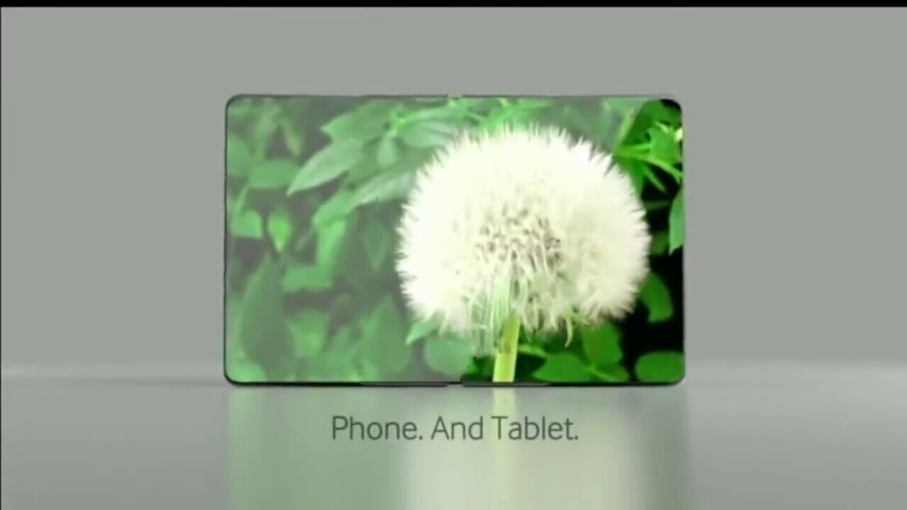 Samsung2013年宣傳片展示了能在「Phone and Tablet」彈性切換 Samsung Flexible Phone 手機概念