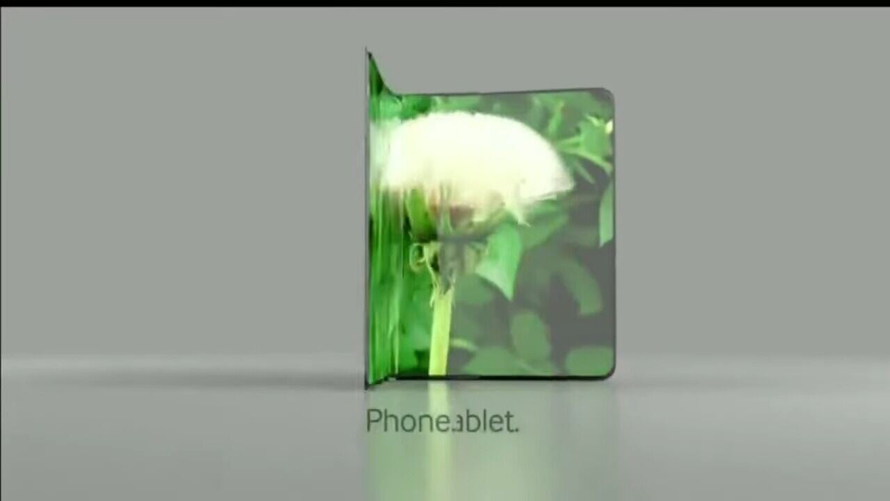 Samsung2013年宣傳片展示了能在「Phone and Tablet」彈性切換 Samsung Flexible Phone 手機概念