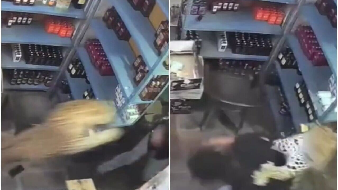 花豹闖商店，店員被逼以死相搏。(X)