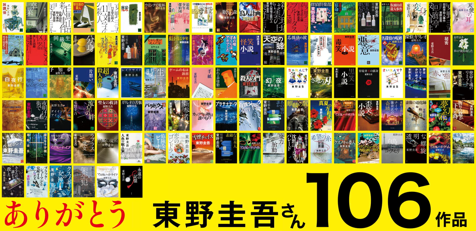 日本著名推理小說作家東野圭吾因大腸癌於本月23日離世,終年68歲。他一生共計推出106冊作品,作品累計銷量超過1億冊(網上圖片)