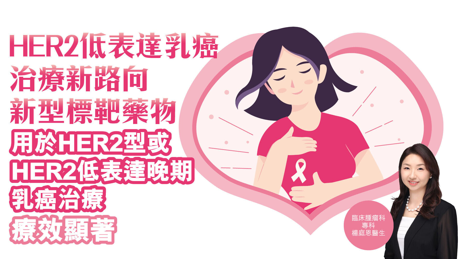 健康解碼｜HER2低表達乳癌 治療新路向 新型標靶藥物 用於HER2型或HER2低表達晚期乳癌治療 療效顯著