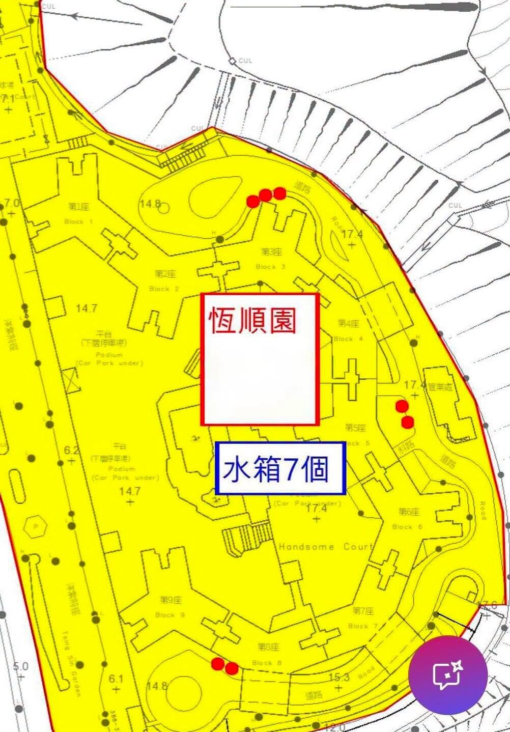 屯門富發里地盤爆水管完成復修,屯興路發現新漏點今晚再停水維修。(滴惜仔Facebook)