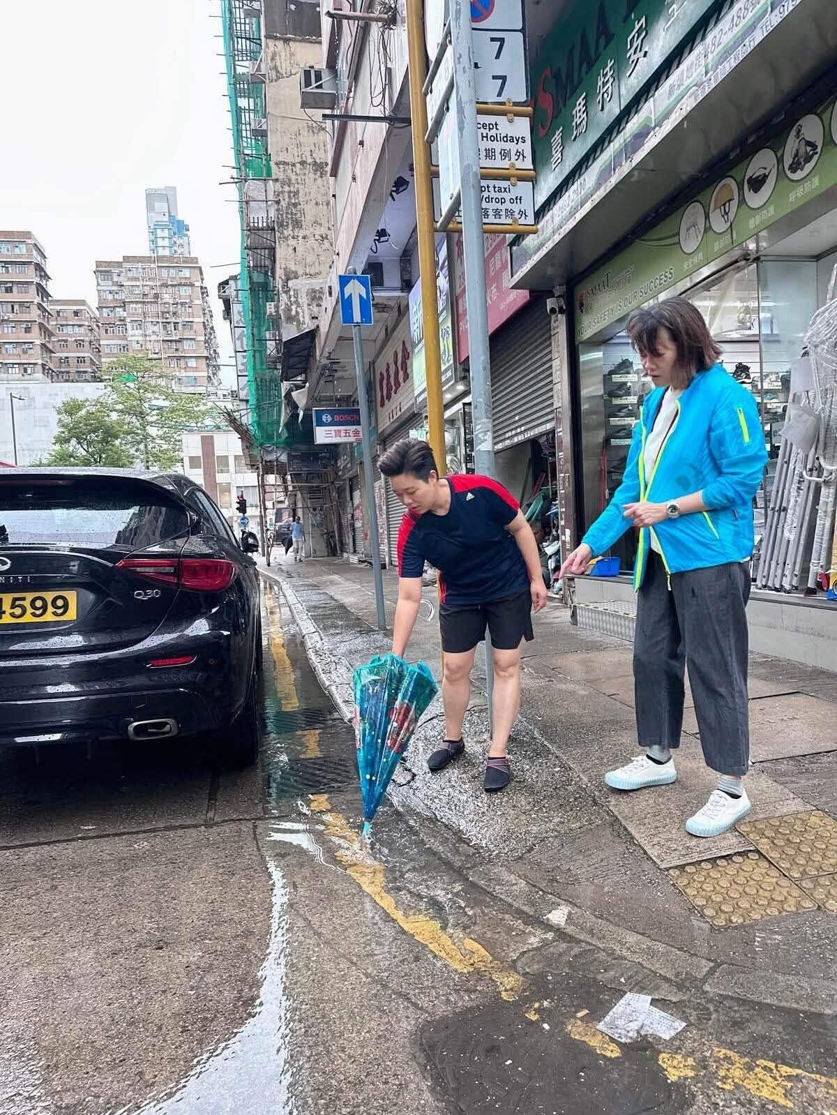鄧銘心颱風後落區