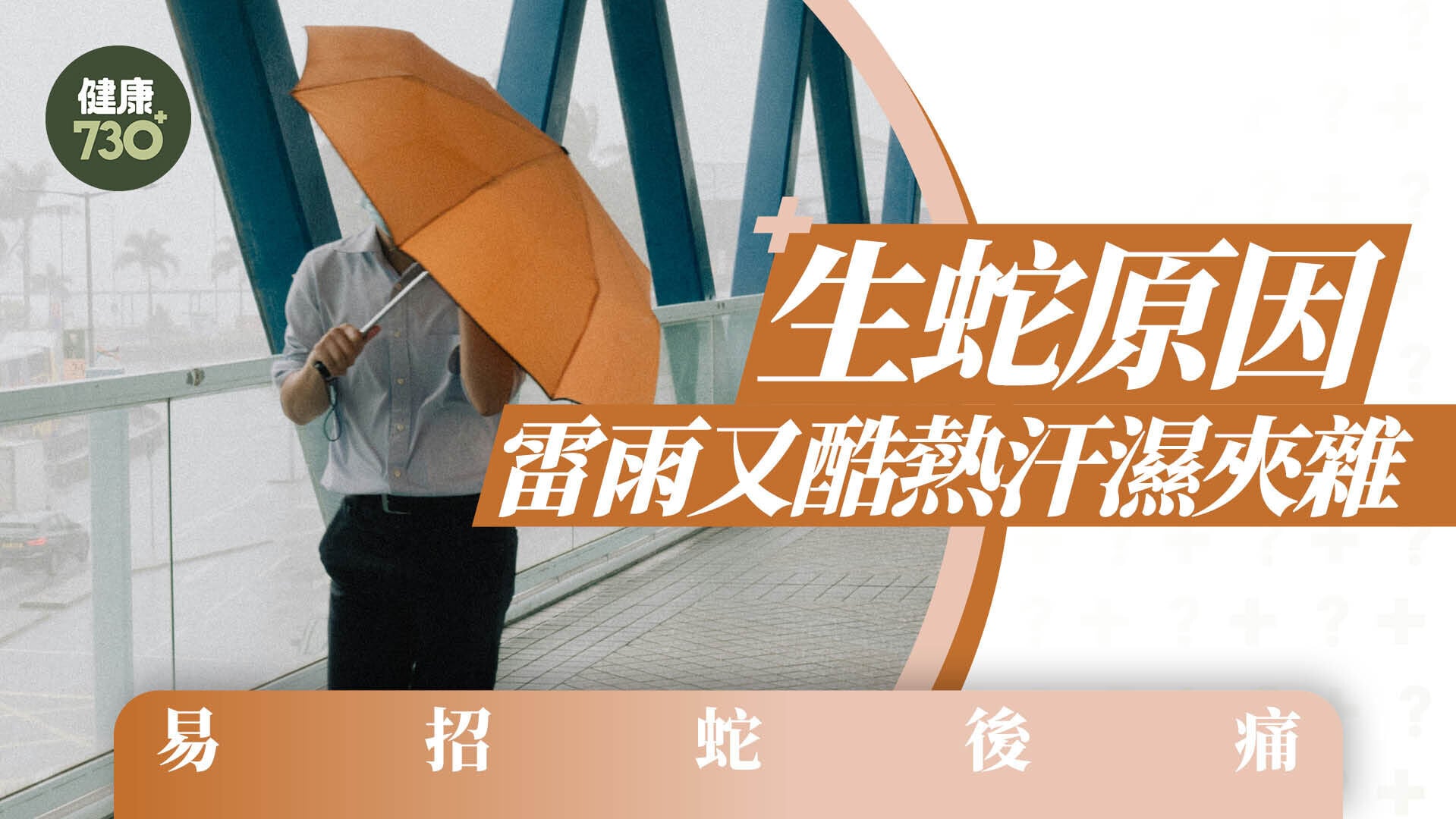 生蛇原因｜雷雨又酷熱汗濕夾雜 易招蛇後痛
