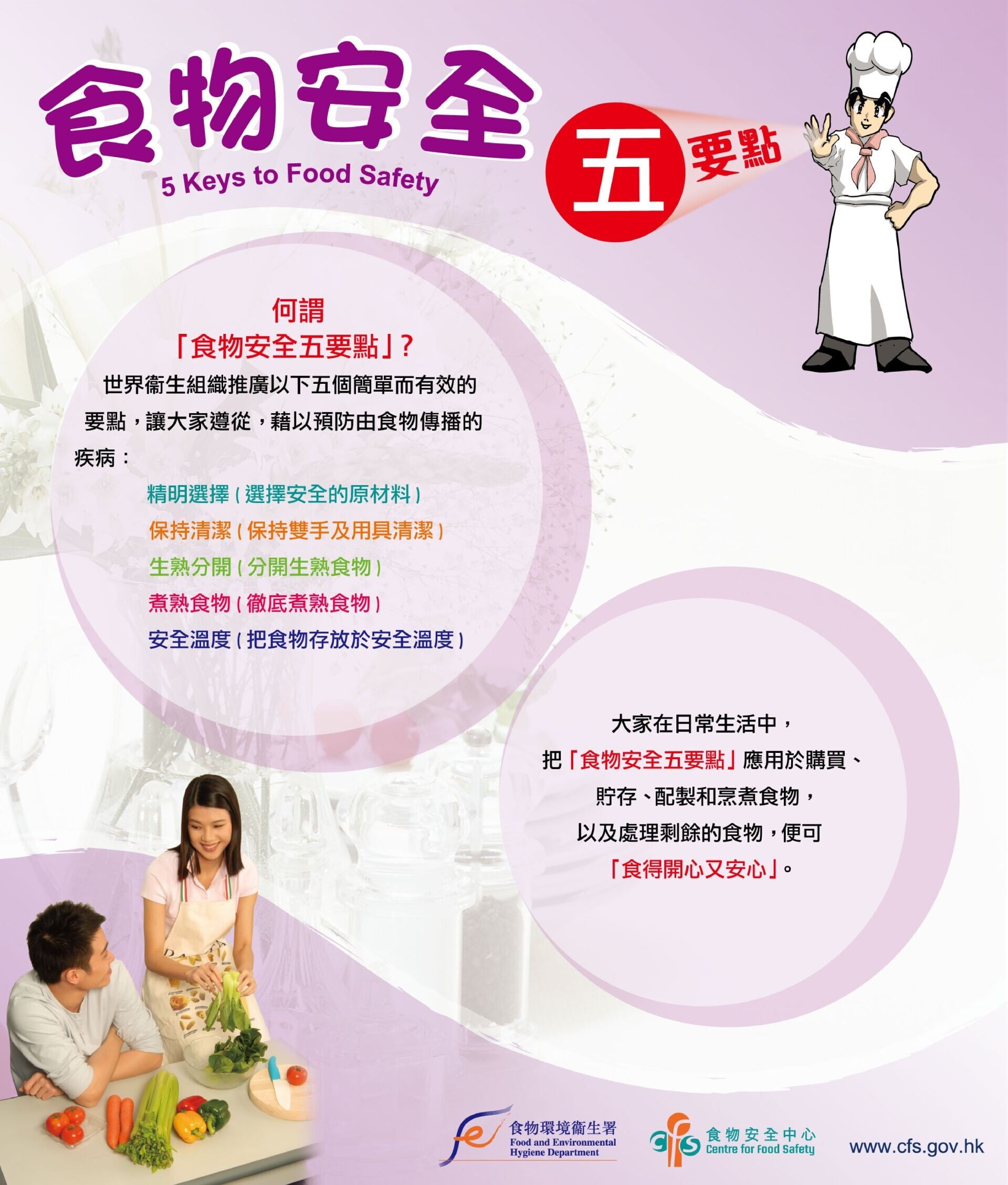 食物安全五要點(食物安全中心/食物環境衛生署)
